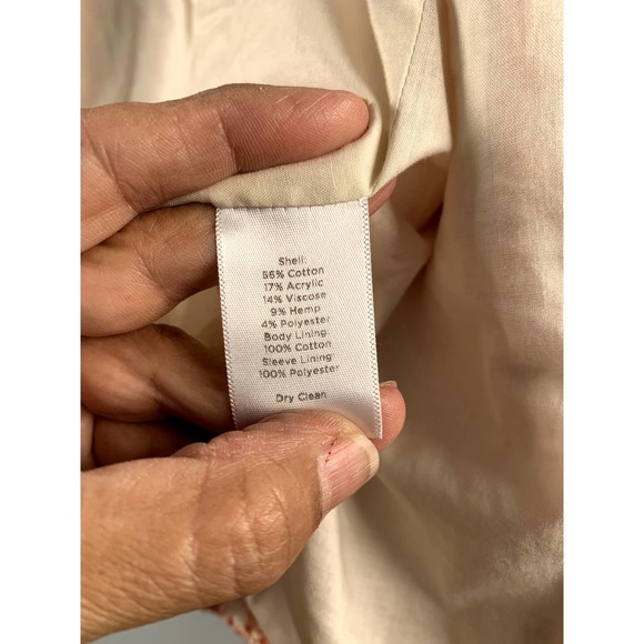 Talbots Cotton Blend Tweed Style Orange/White Jacket 6 Blazer - Picture 7 of 7